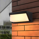 Solar-Powered Minimalist Outdoor Wall Sconce in Sand Black Aluminum