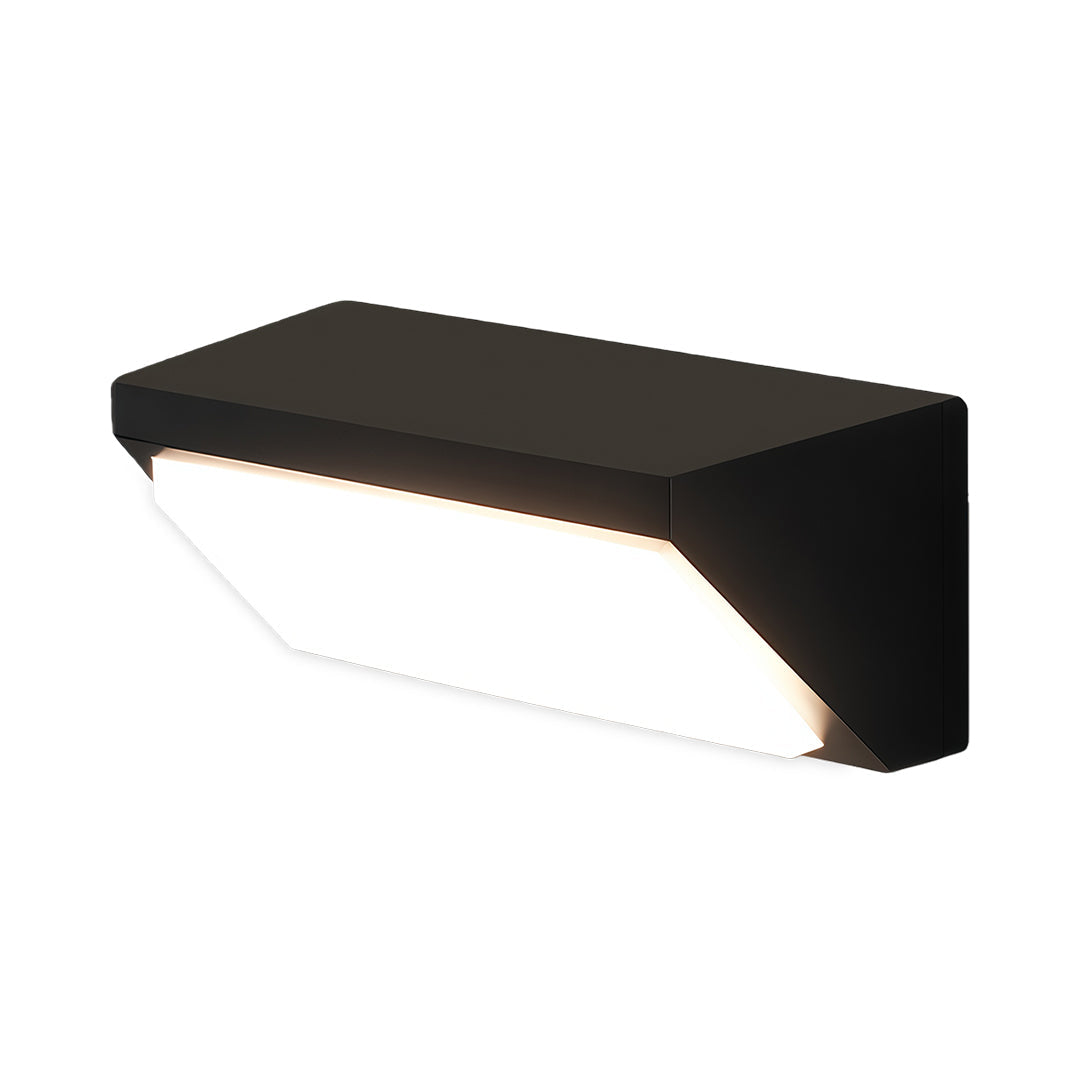 Solar-Powered Minimalist Outdoor Wall Sconce in Sand Black Aluminum