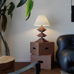 Heritage Wood Table Lamp with Full-Spectrum Warm LED Light