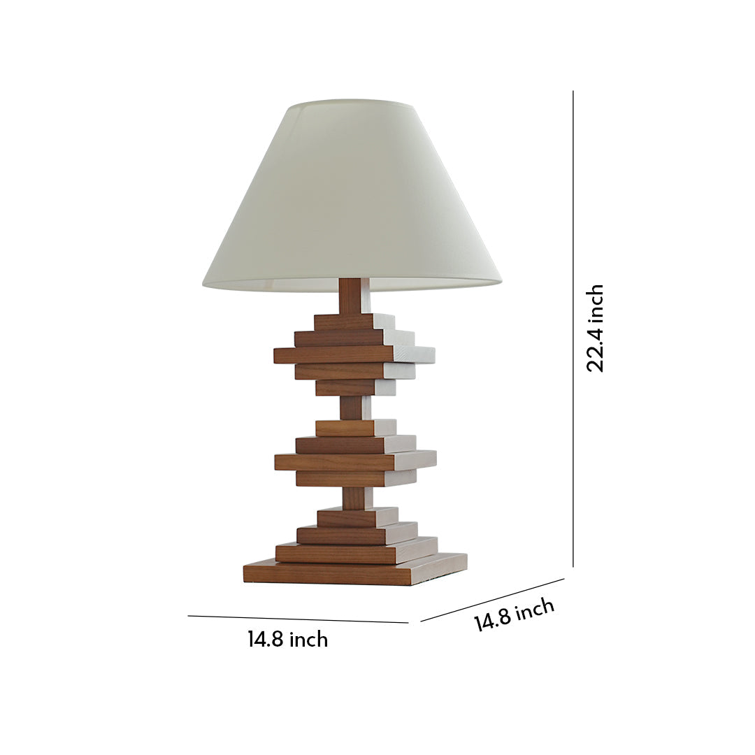 Heritage Wood Table Lamp with Full-Spectrum Warm LED Light