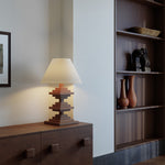 Heritage Wood Table Lamp with Full-Spectrum Warm LED Light