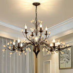 Lumière Cascade Crystal Candle Chandelier with LED Candelabra Bulbs