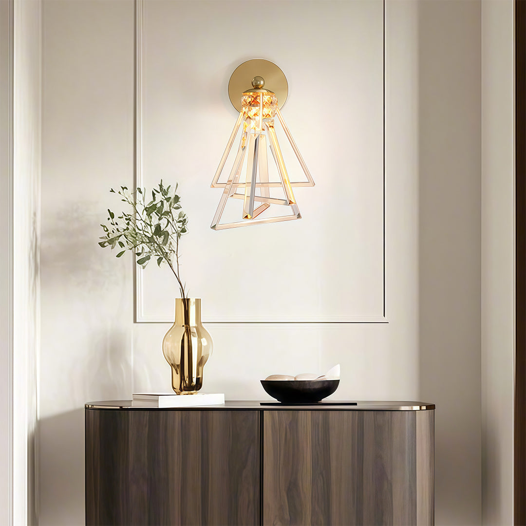 Solid Copper Crystal Wall Sconce Modern Luxury Lighting