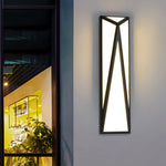 Modern Outdoor Wall Light in Black Stainless Steel with Warm LED
