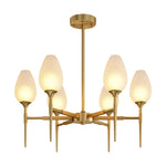 Lumina Brass Glass Chandelier – Modern Minimalist Ceiling Light