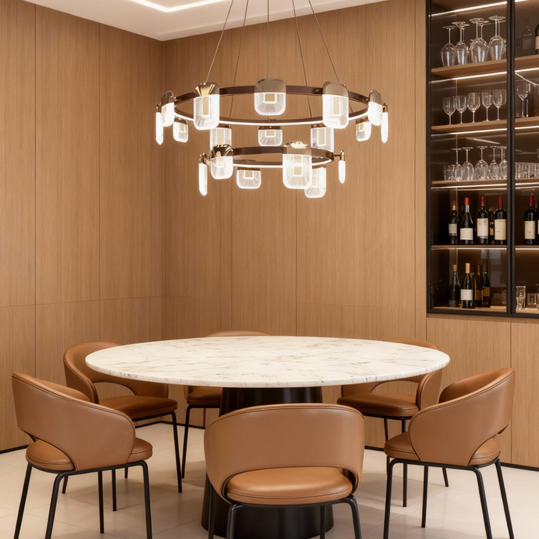 Italian Crystal Chandelier Minimalist Gold LED Ceiling Light