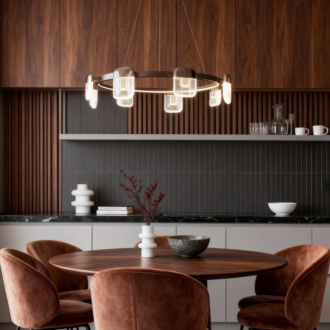 Italian Crystal Chandelier Minimalist Gold LED Ceiling Light