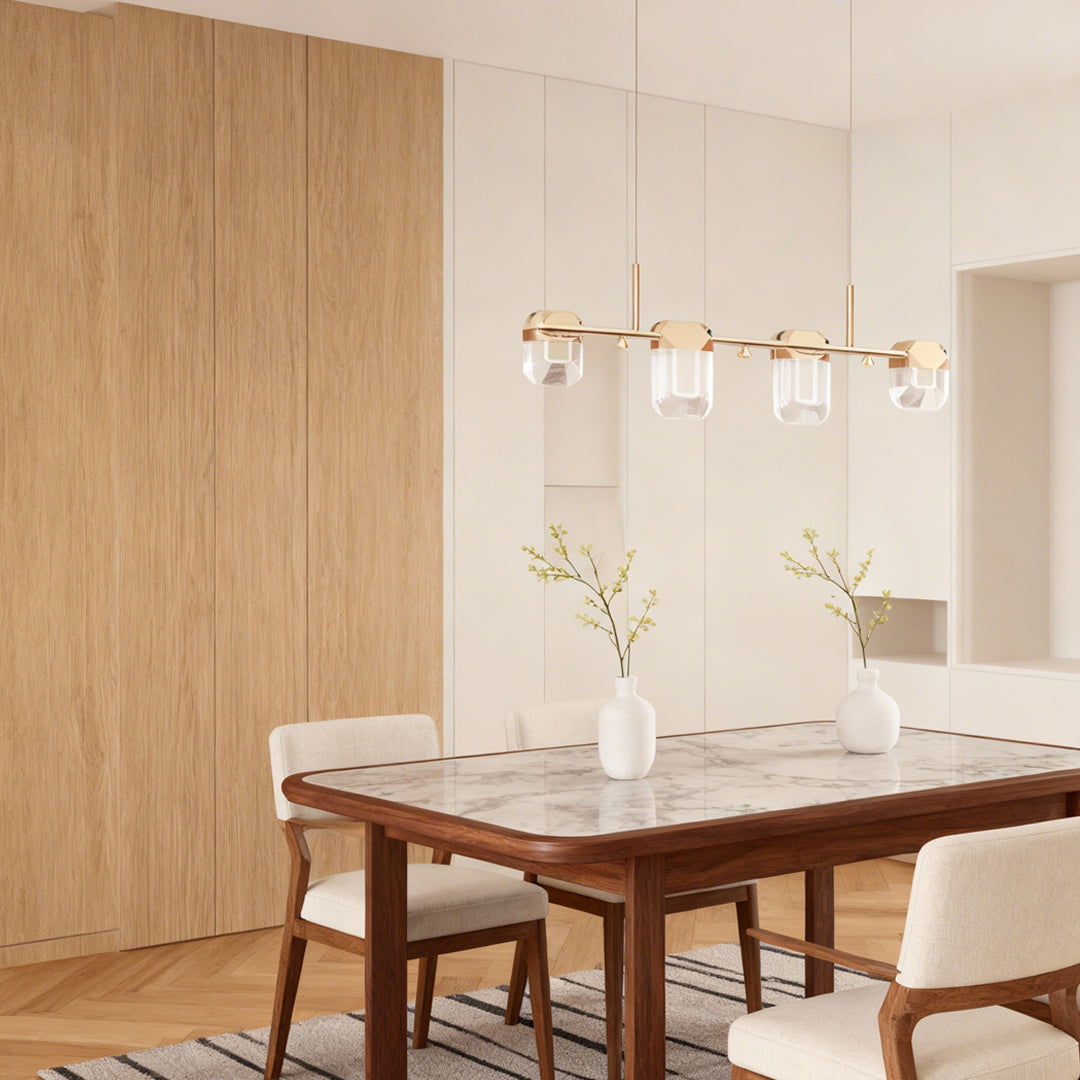 Italian Crystal Chandelier Minimalist Gold LED Ceiling Light