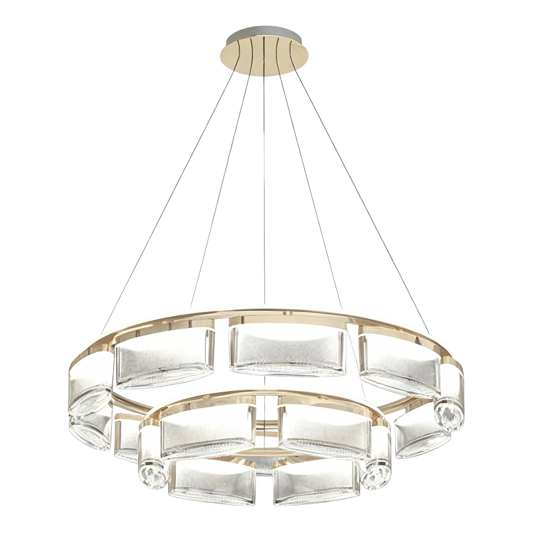 Lumina Crystal Chandelier in Gold Aluminum for Grand Interiors
