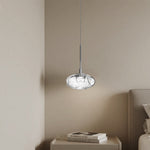 Italian Minimalist Glass Pendant Light with LED Ring