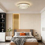Luxury Crystal Flush Mount Ceiling Light Modern LED Chrome