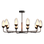 Luxury Copper Modern Chandelier with Clear Glass Shades