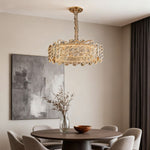 Lumina Crystal Chandelier in Champagne Gold with Adjustable LED Lighting
