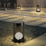 Aria Outdoor Lantern in Matte Black with White PE Shade, IP65 Waterproof