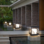 Minimalist Outdoor Pillar Light in Matte Black Stainless Steel