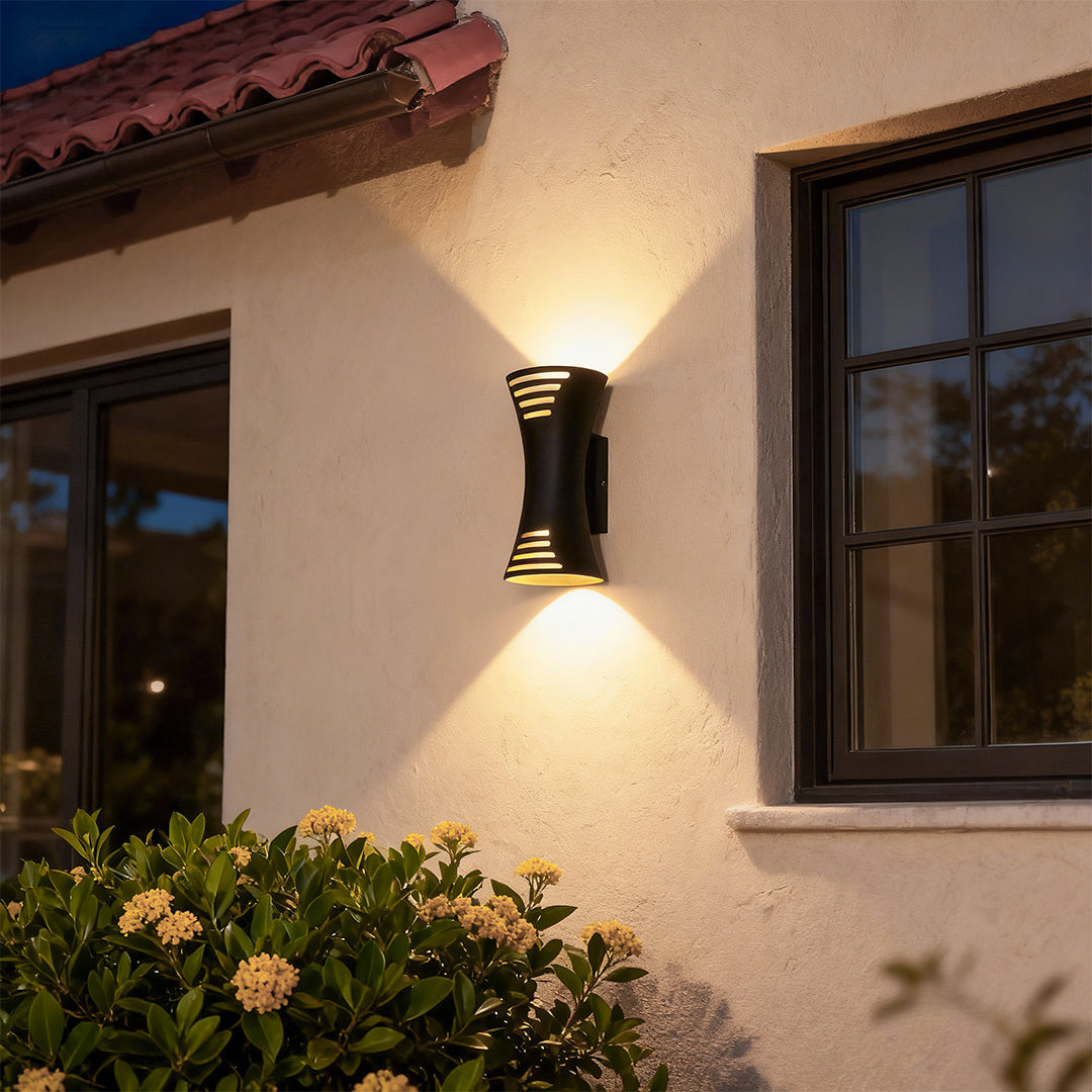 Modern Black LED Up Down Wall Sconce for Outdoor Luxury Interiors