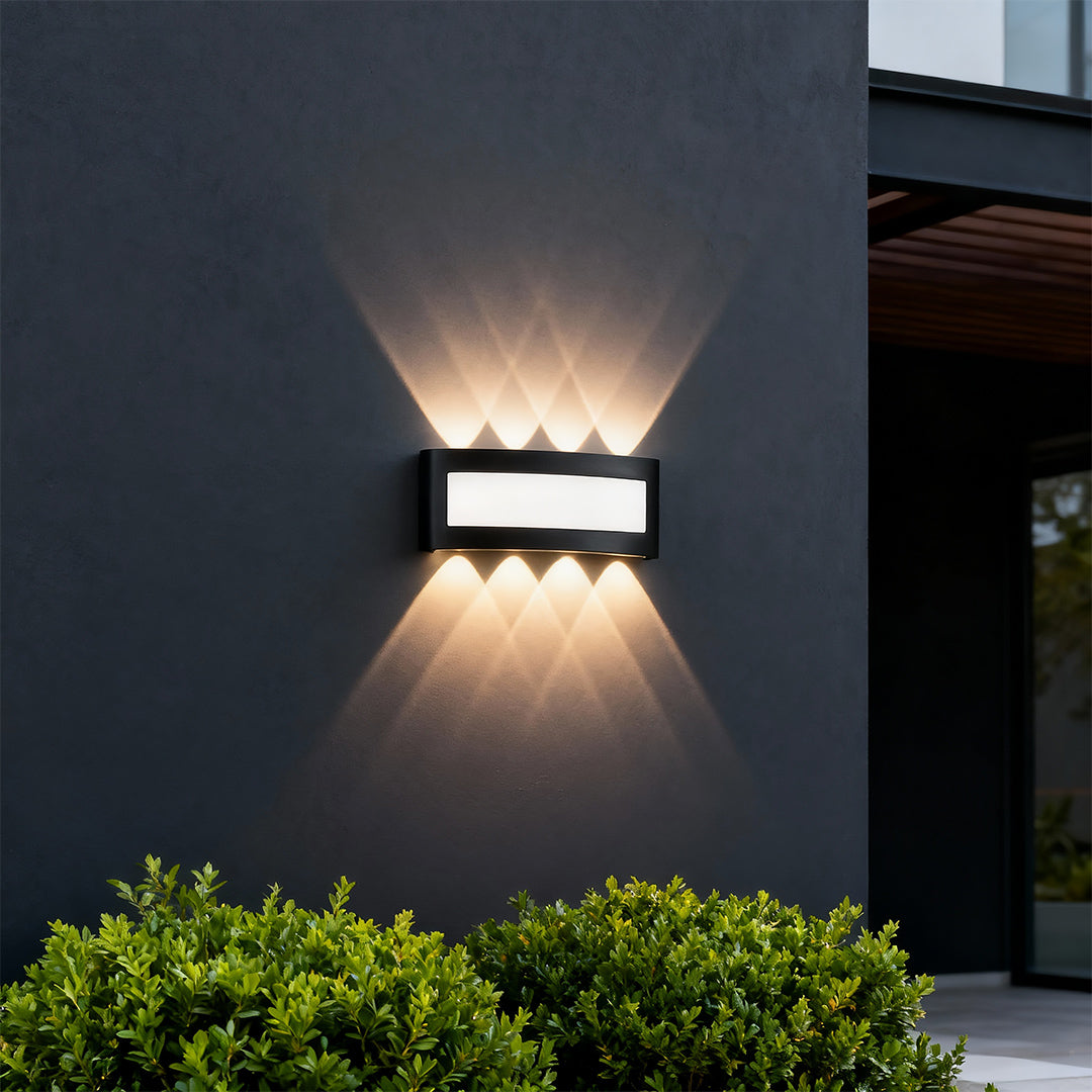 Aurelia Outdoor Up & Down Wall Sconce in Black Aluminum