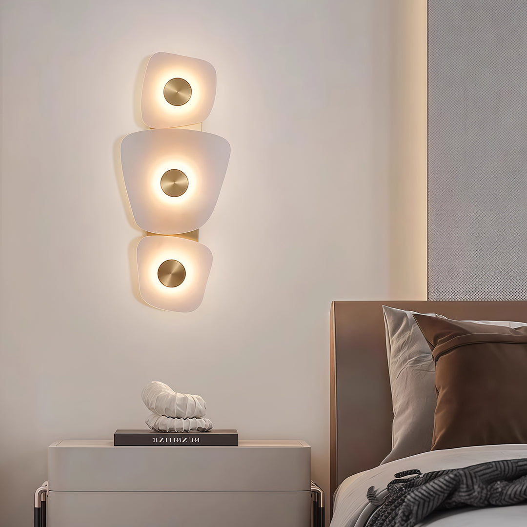 Italian Minimalist Copper Wall Sconce with Natural Marble Shade