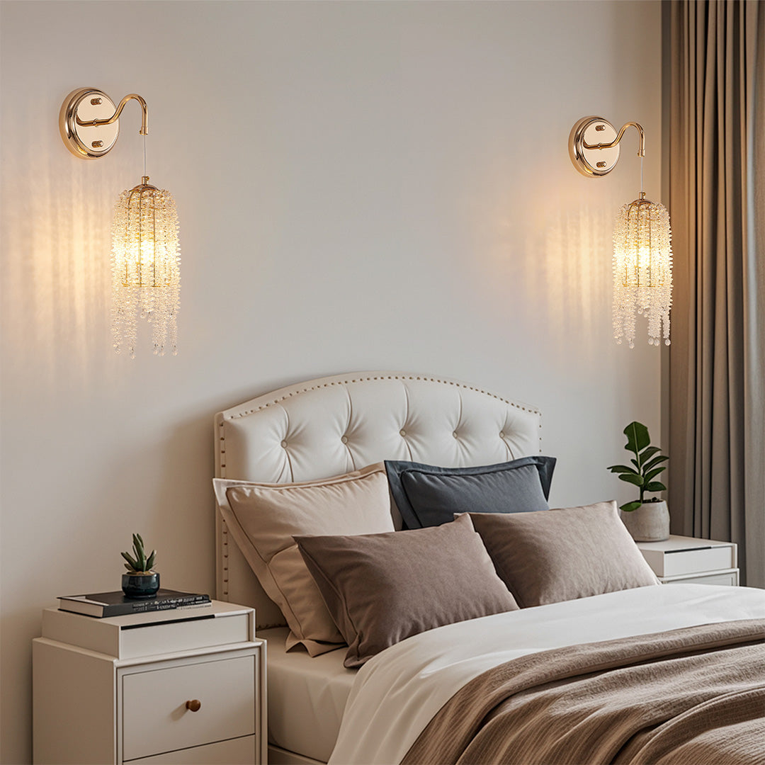 Aurelia Crystal Wall Sconce in French Gold Finish