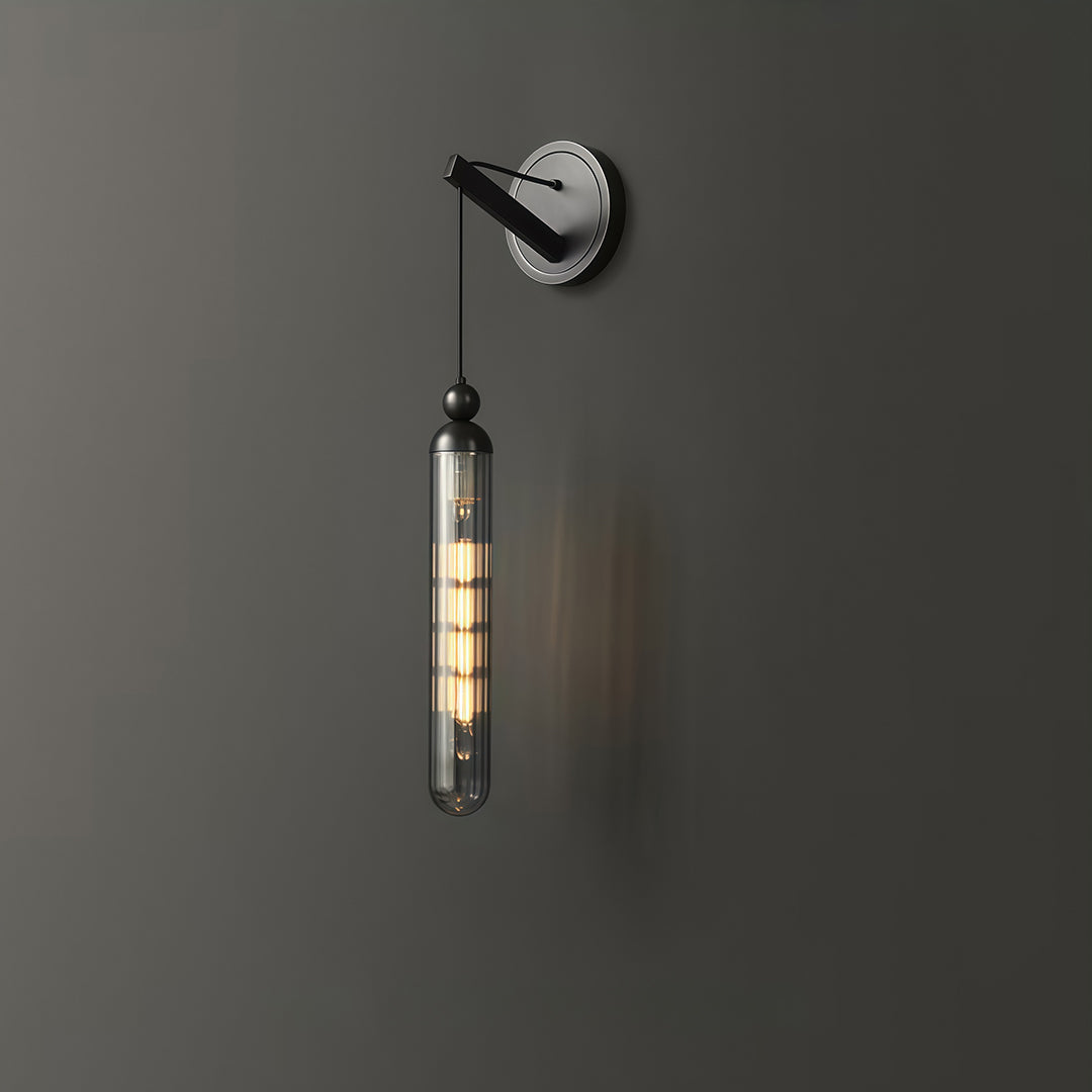 Modern Brass Wall Mount Pendant Light with Glass Shade