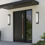 Modern Outdoor Linear Wall Light in Sand Brown Stainless Steel with Marble Shade