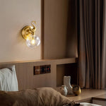 Modern Brass Wall Sconce with Clear Glass Shade for Living Room