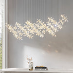Italian Rock Crystal Chandelier with Flower-Shaped Crystal Shades