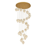 Luxury Crystal Staircase Chandelier with Gold Iron Frame, Modern High Ceiling Light