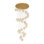 Luxury Crystal Staircase Chandelier with Gold Iron Frame, Modern High Ceiling Light