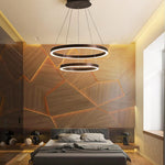 Modern Led Circular Chandelier Two Tier Minimalist Pendant Light