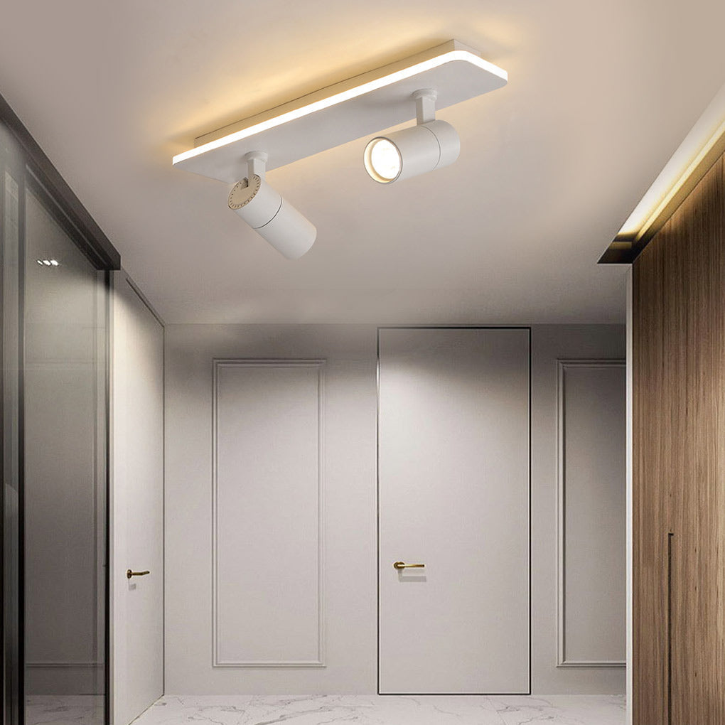 Recessed Adjustable LED Spotlight Fixture, Modern Aluminum Trim