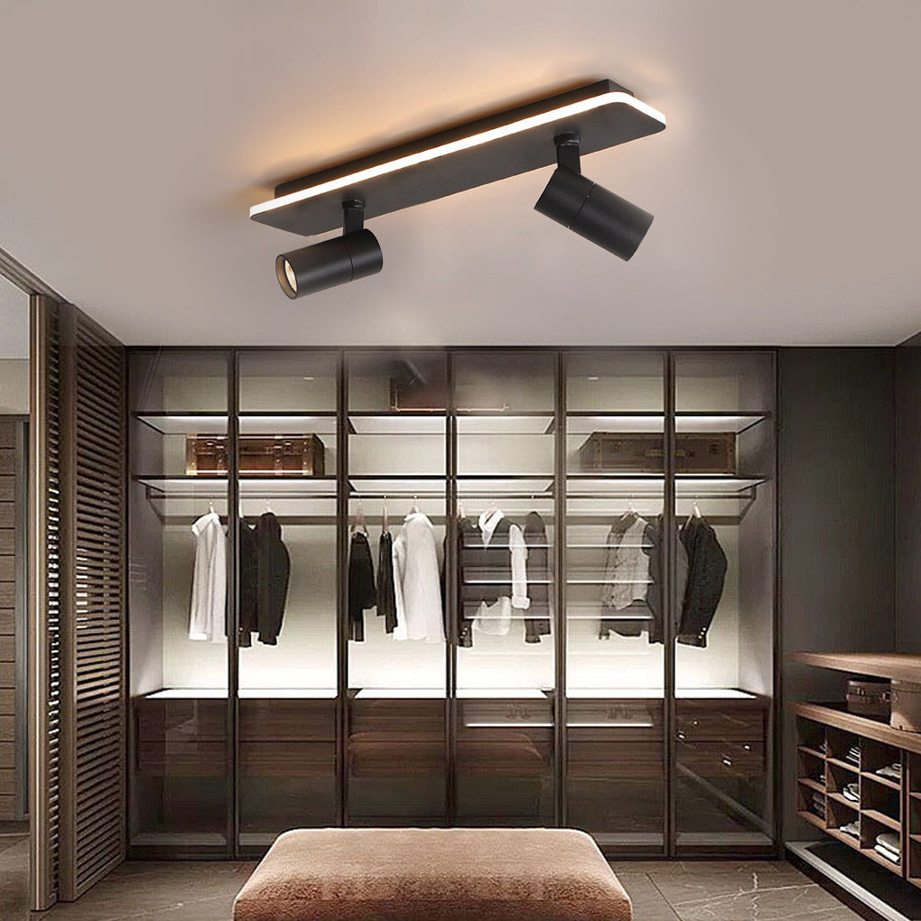 Recessed Adjustable LED Spotlight Fixture, Modern Aluminum Trim