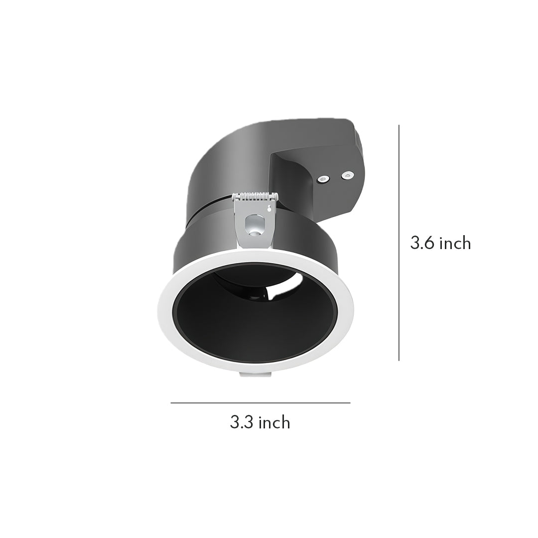 Architectural LED Recessed Spotlight with Full-Spectrum COB, Anti-Glare Deep Baffle, Adjustable 30°