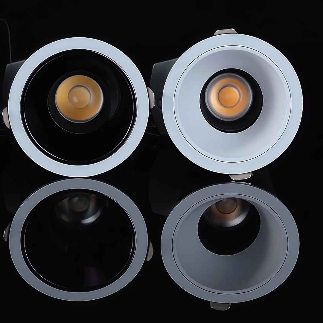 Architectural LED Recessed Spotlight with Full-Spectrum COB, Anti-Glare Deep Baffle, Adjustable 30°