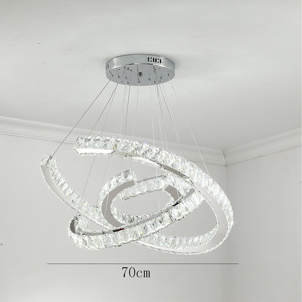Lumina Wave Crystal LED Chandelier in Stainless Steel