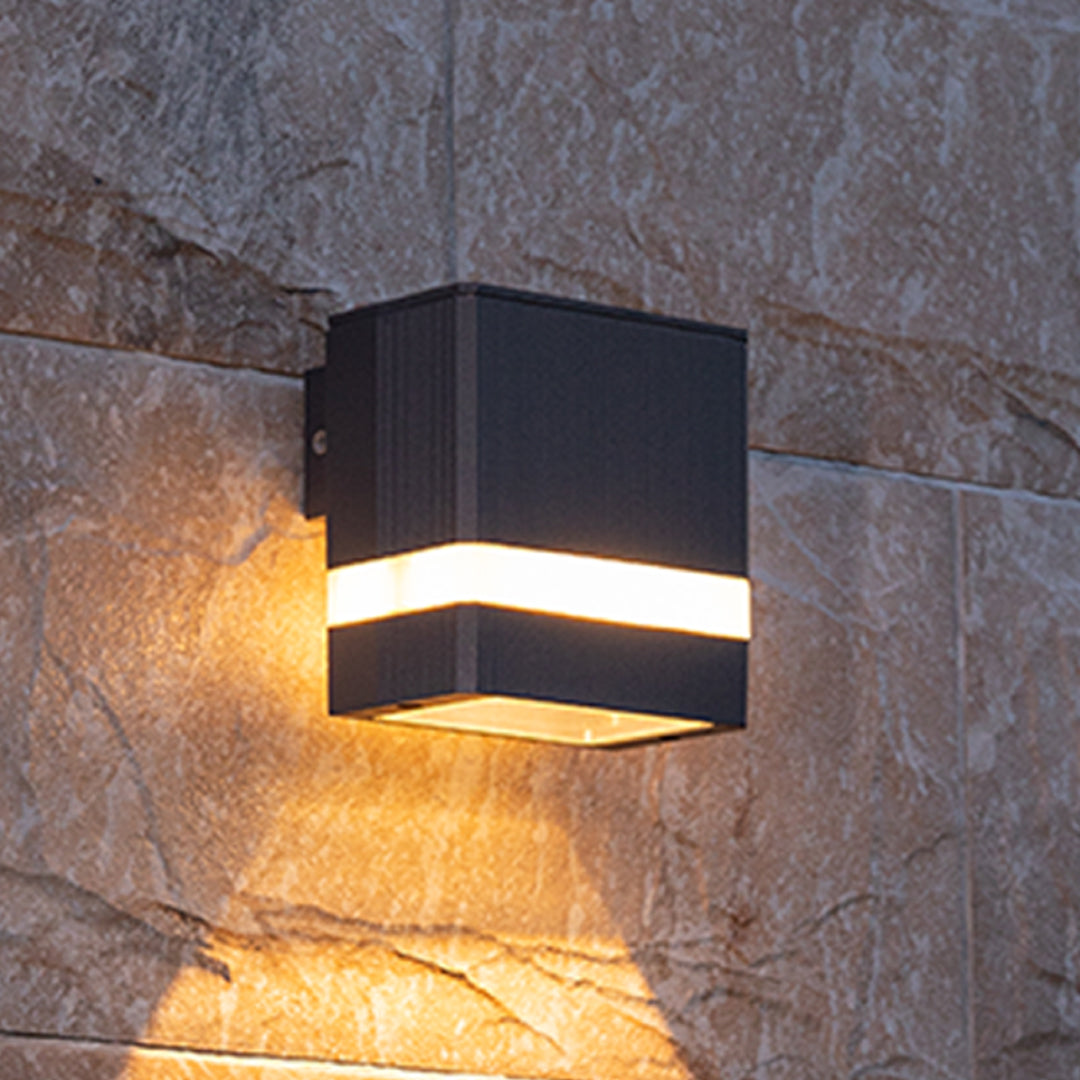 Modern Industrial Outdoor Wall Light with Up and Down Illumination