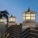 Bronze Copper Pillar Lamp for Fence Posts with Solar & Hardwired Options
