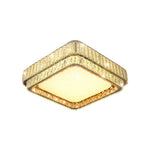 Lumina Crystal Flush Mount Ceiling Light – Full Spectrum LED, Chrome & Stainless Steel
