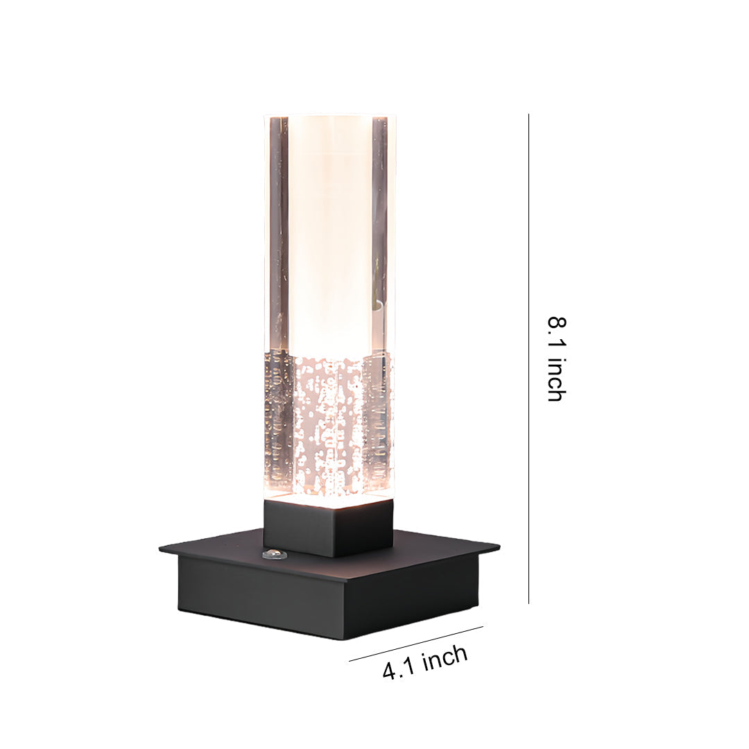 Cordless Square Table Lamp with Dimmable LED – Modern Nightstand Light