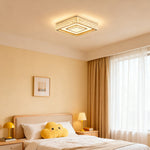 Luxury Crystal Flush Mount Ceiling Light with Chrome Frame, LED Integrated