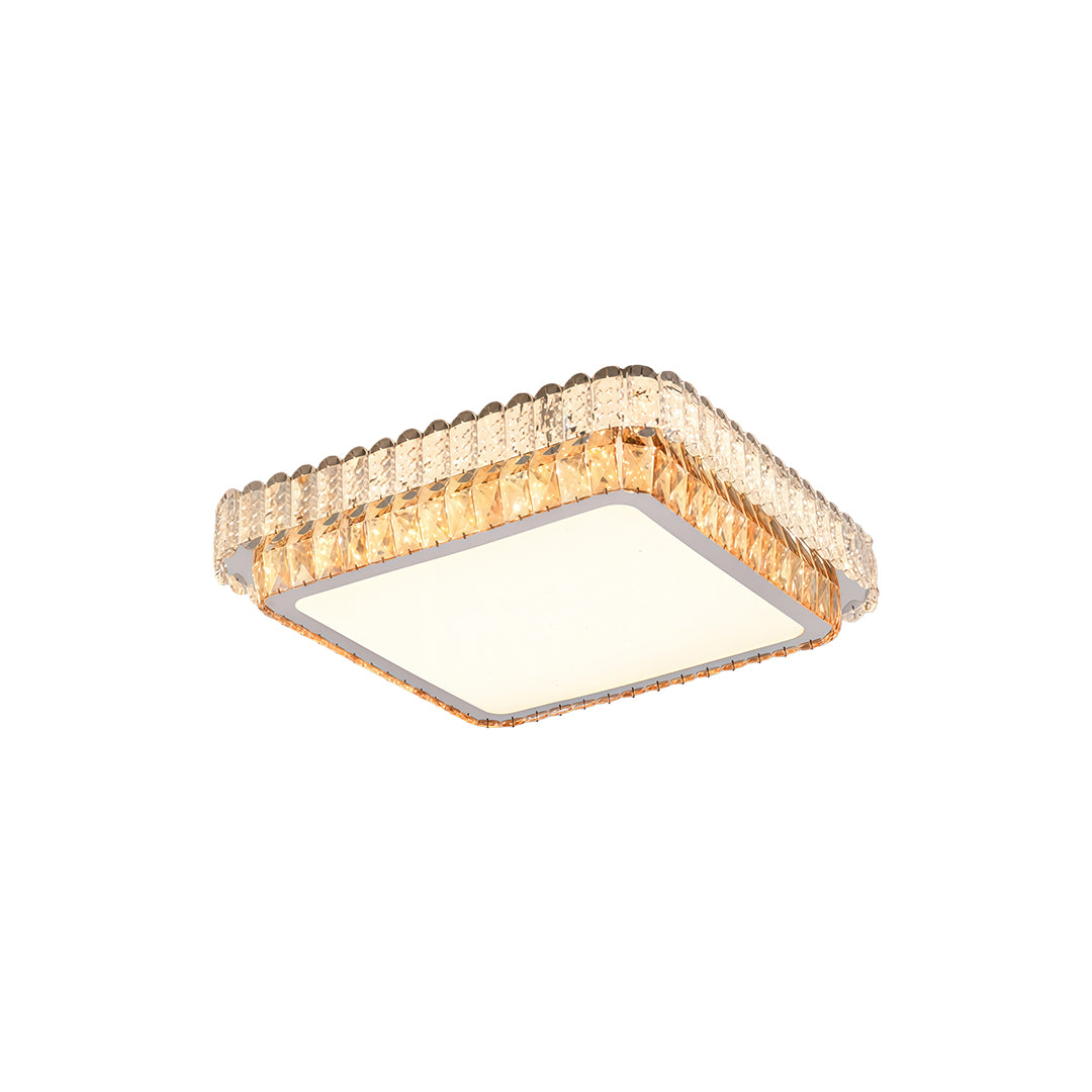 Lumina Crystal Flush Mount Ceiling Light in Chrome | Modern Minimalist LED