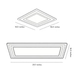 Aurelia Square LED Flush Mount Ceiling Light with Remote Dimming