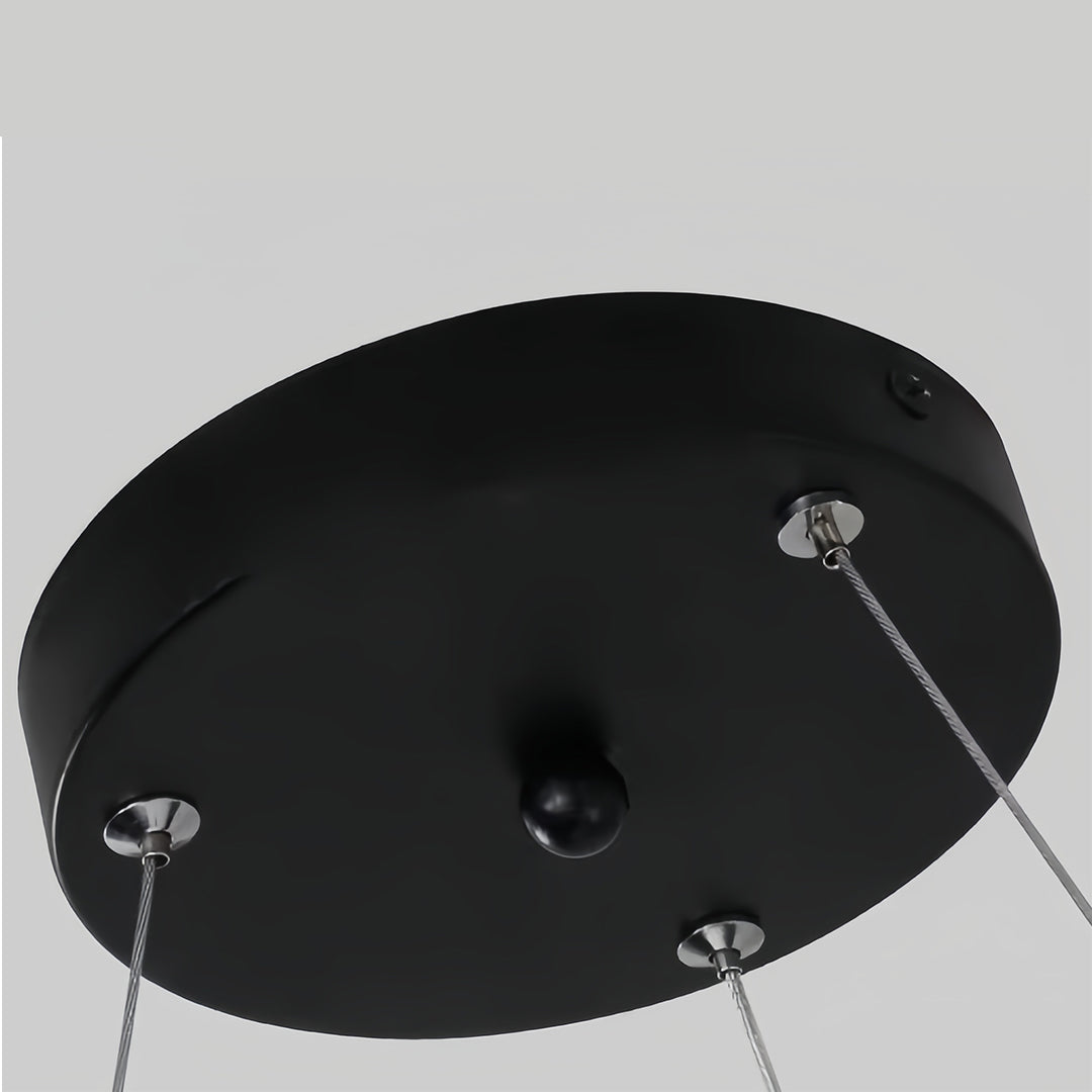 Modern Black Multi-Diamond LED Chandelier with Adjustable Hanging Chain