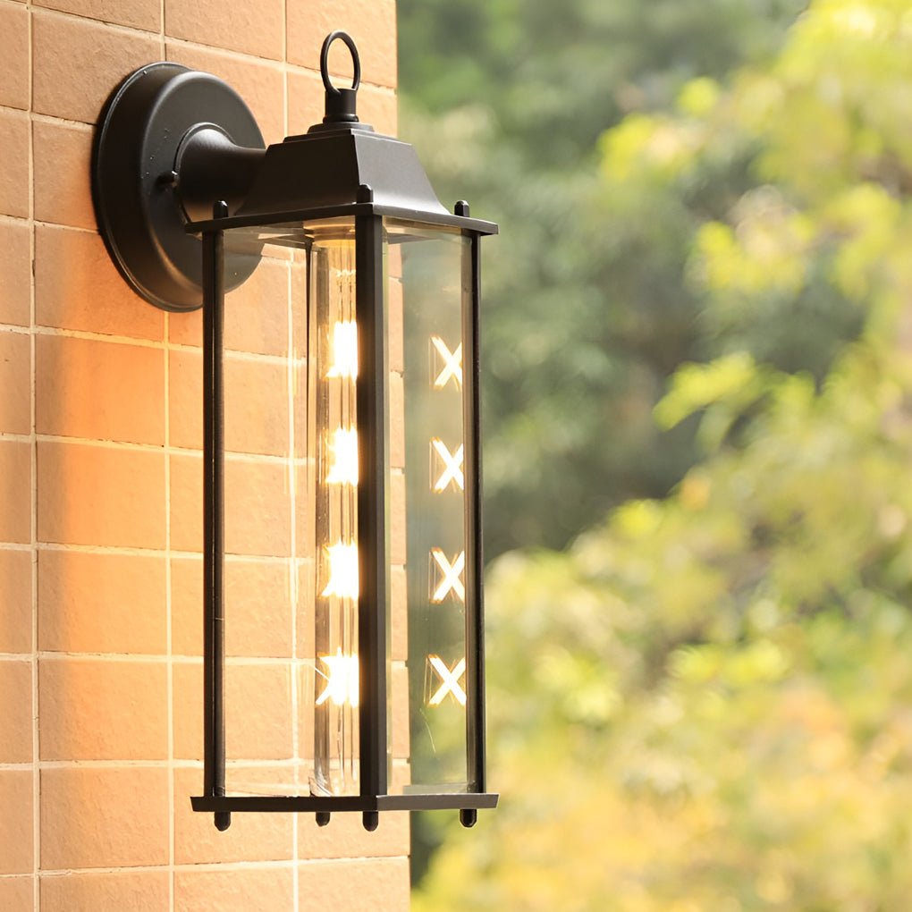 Square Glass Wall Lamp Outdoor Wall Sconce Lighting Led Waterproof Wall Lights