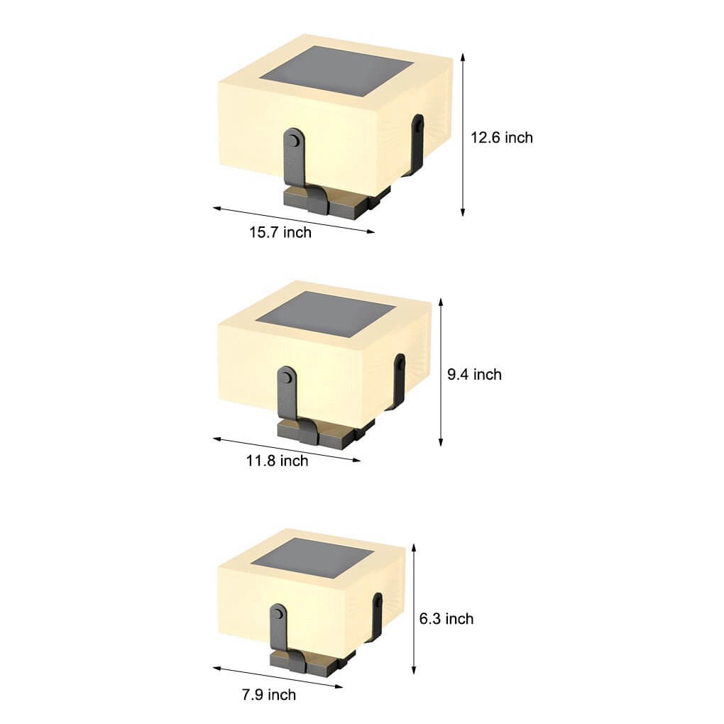 Square Solar Post Cap Light – IP65 Waterproof LED Fence Lamp in Black