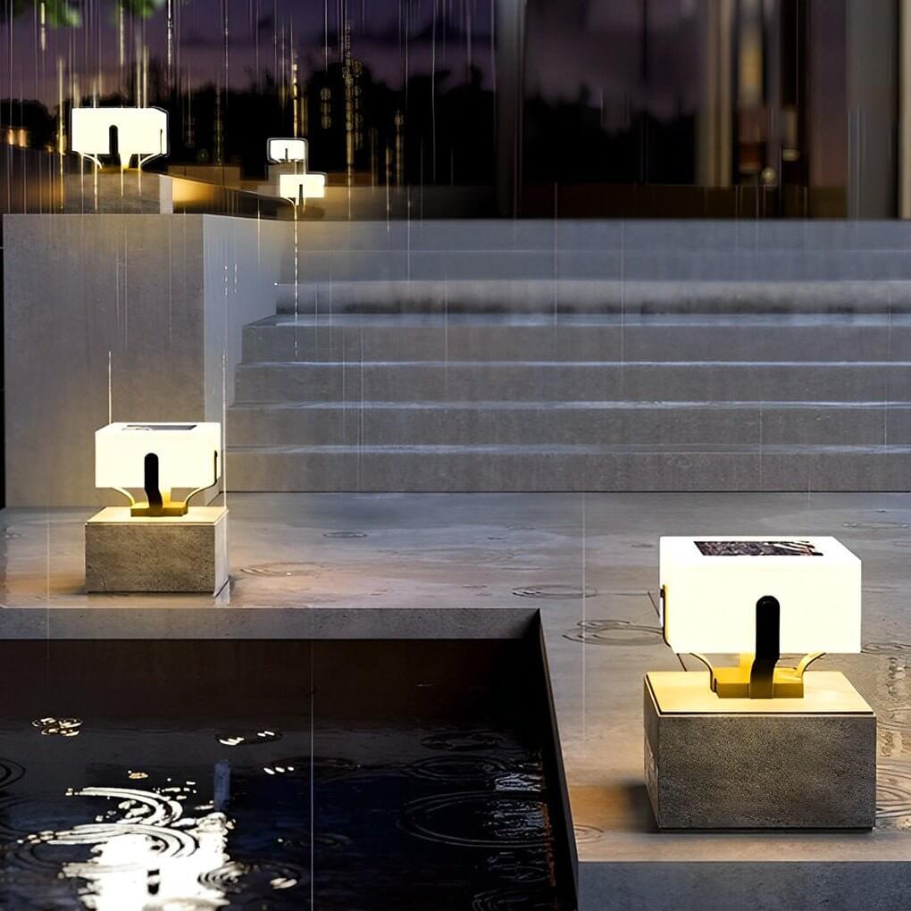 Square Solar Post Cap Light – IP65 Waterproof LED Fence Lamp in Black