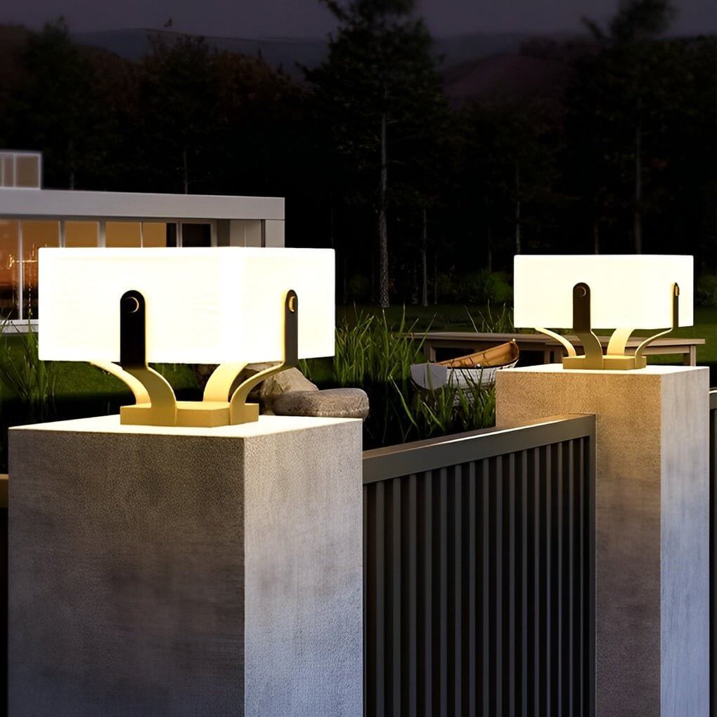 Square Solar Post Cap Light – IP65 Waterproof LED Fence Lamp in Black