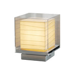 Wabi-Sabi Japanese Paper Table Lamp with Chrome Accent