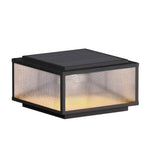 Modern Square Outdoor Pillar Light in Matte Black Aluminum