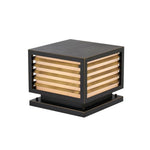 Modern Copper Pillar Light with Marble Shade for Outdoor Courtyards